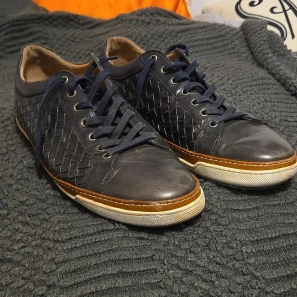 Allen Edmonds Dark Gray with Brown Trim Sneakers Size 10.5 600.00 MSRP)